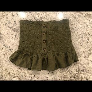 green strapless / sleeveless boutique top